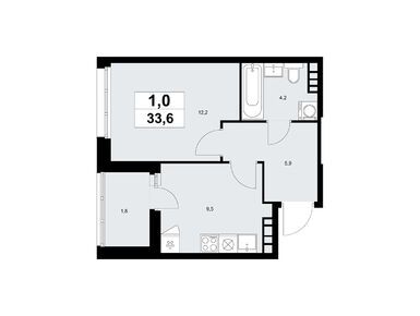 Планировки однокомнатные в ЖК «Дзен-кварталы»