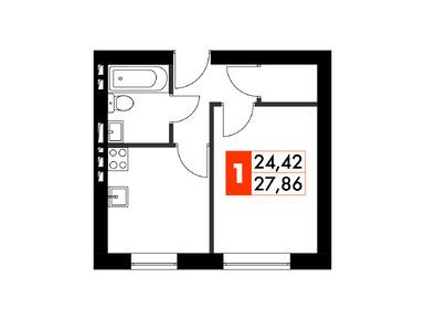 Планировки однокомнатные в ЖК «Парк Апрель»
