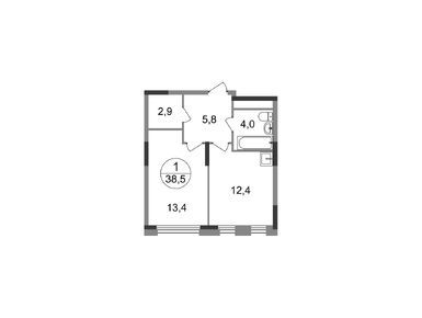 Планировки однокомнатные в Город-парк «Переделкино Ближнее»