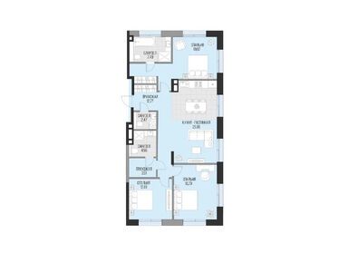 Планировки трехкомнатные в Квартал «Садовническая 69»