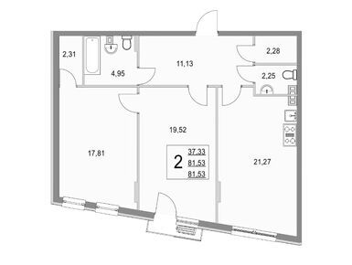 Планировки трехкомнатные в Клубный дом «Эльйон»