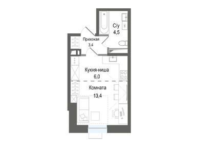 Студия 27.00 кв.м, ЖК «Киноквартал», 6 075 000 руб.