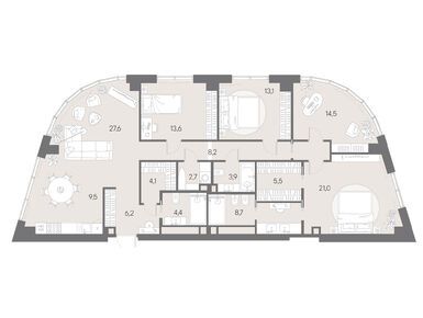 Планировки четырехкомнатные в ЖК «Родина Парк»
