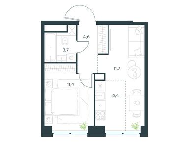 Планировки двухкомнатные в Level Звенигородская