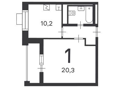 Планировки однокомнатные в Жилой дом «Кедрова ул., д. 16, к. 3»