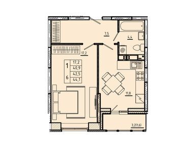 Планировки однокомнатные в ЖК «Ривер парк 9» (Королёв)