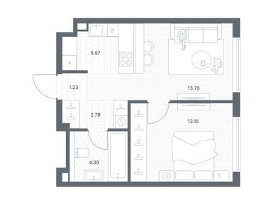 Планировки однокомнатные в ЖК TATE (Тейт)