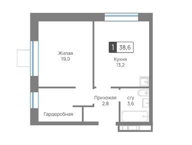 Планировки однокомнатные в ЖК «Отрада»