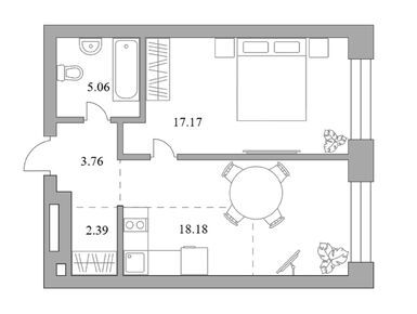 1-комнатная 46.56 кв.м, ЖК MYPRIORITY Павелецкая (Май Приорити Павелецкая), 29 309 256 руб.