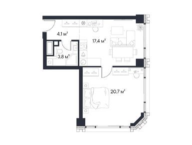 1-комнатная 45.60 кв.м, ЖК «Первый Нагатинский», 24 198 552 руб.