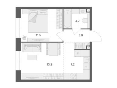 Планировки однокомнатные в ЖК «Артель»