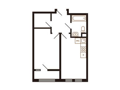 Планировки однокомнатные в Миниполис «Рафинад»