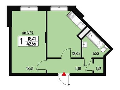 1-комнатная 43.00 кв.м, Эко-район «Борисоглебское», 8 259 300 руб.