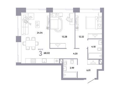 Планировки трехкомнатные в ЖК Republic (Репаблик)
