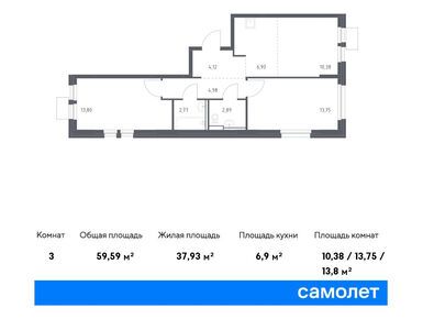 Планировки двухкомнатные в ЖК «Квартал Ивакино»