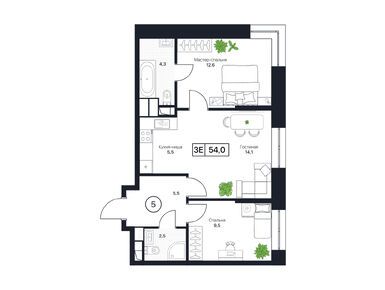 Планировки трехкомнатные в ЖК «Пушкино Град»