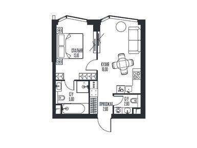 1-комнатная 42.10 кв.м, ЖК Ice Towers (Айс Тауэрс), 36 167 786 руб.