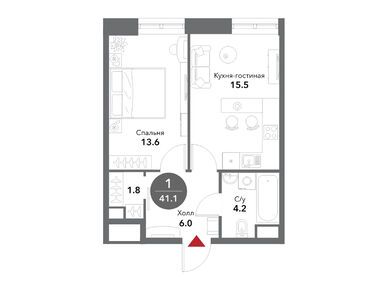 Планировки однокомнатные в Жилой комплекс Voxhall (Воксхолл)