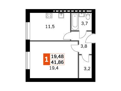 1-комнатная 40.60 кв.м, ЖК «Парк Апрель», 11 733 400 руб.