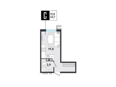 Студия 23.70 кв.м, ЖК «Парк Победы» (Краснодар), 4 901 160 руб.
