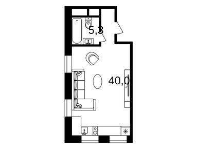 Планировки 2-к. апартаменты в Квартал «Резиденции архитекторов»