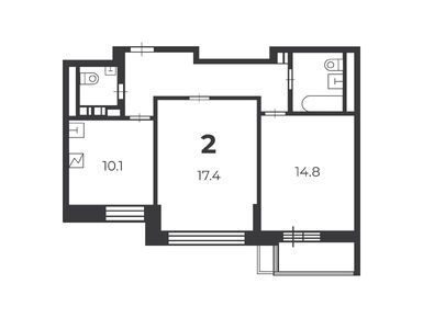 2-комнатная 58.00 кв.м, Жилой дом «Летчика Бабушкина ул., д. 29, к. 5», 24 538 931 руб.