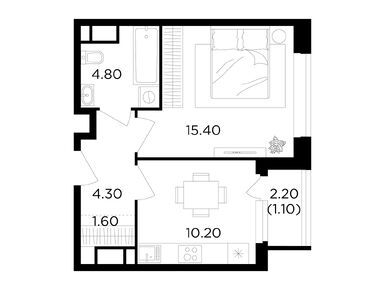 Планировки однокомнатные в ЖК «Филатов луг»