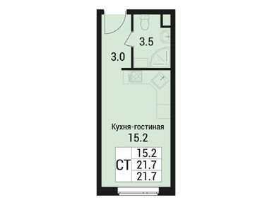 Студия 21.70 кв.м, ЖК «Дом в Малаховке», 6 893 624 руб.