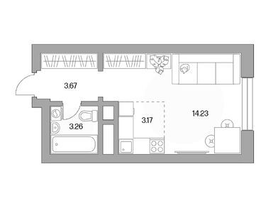 Студия 24.35 кв.м, ЖК «Ильинойс», 6 552 142 руб.
