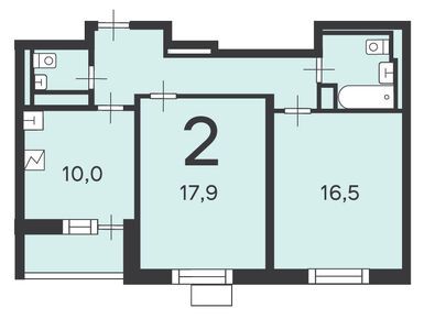 2-комнатная 59.90 кв.м, Жилой дом «Чечерский пр-д, д. 28, к. 1, 2», 14 328 080 руб.