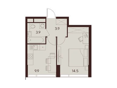 Планировки однокомнатные в ЖК Indy Towers (Инди Тауэрс)