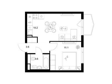 1-комнатная 35.20 кв.м, Руставели 14, 20 567 360 руб.