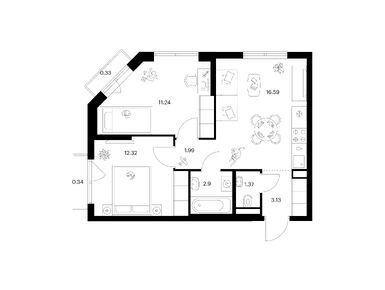 Планировки двухкомнатные в Ильинские луга