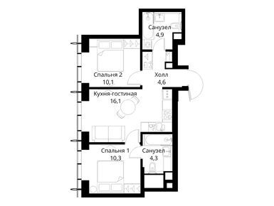 Планировки двухкомнатные в ЖК «Сити Бэй»