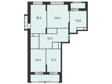 Планировки четырехкомнатные в Жилой дом «6-я Радиальная ул., д. 7/1, к. 1»