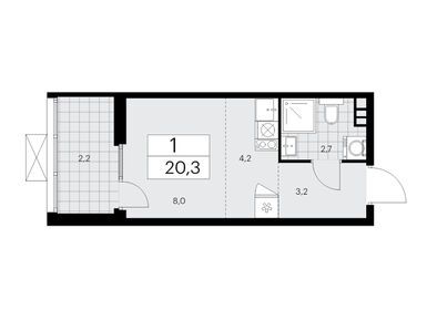 Планировки студии в ЖК «Деснаречье»