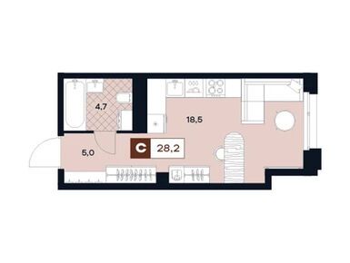 Планировки студии в ЖК U2 (ЮТУ)