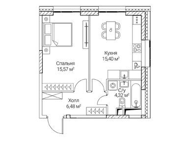 1-комнатная 41.77 кв.м, ЖК SEZAR CITY (Сезар Сити), 22 764 650 руб.