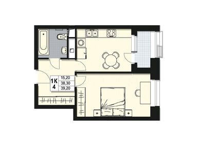 Планировки однокомнатные в ЖК «Атлантис»