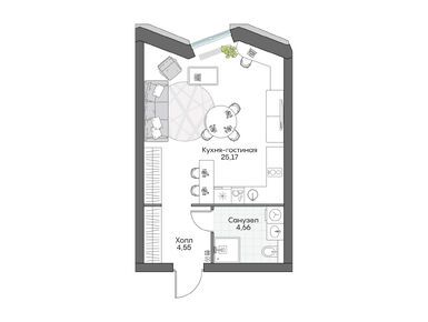 Студия 33.90 кв.м, Insider (Инсайдер), 20 252 369 руб.