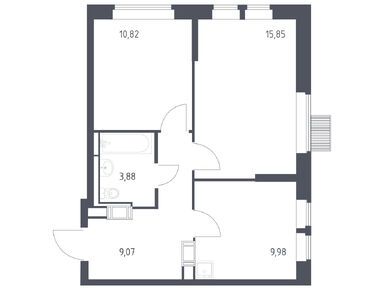 Планировки двухкомнатные в ЖК «Большое Путилково»