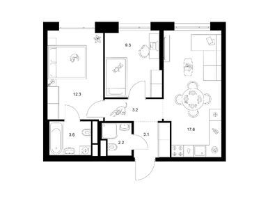 Планировки двухкомнатные в 2-й Иртышский