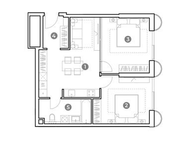 Планировки 3-к. апартаменты в NAMETKIN TOWER (Наметкин Тауэр)