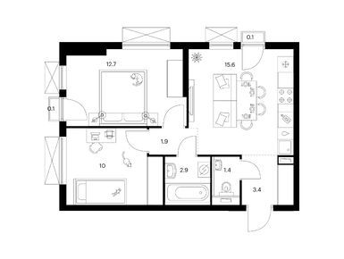 Планировки двухкомнатные в Томилинский бульвар