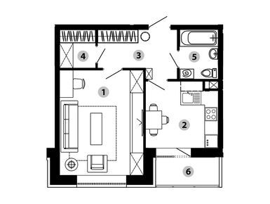 1-комнатная 41.00 кв.м, ЖК «Малиново», 5 342 300 руб.