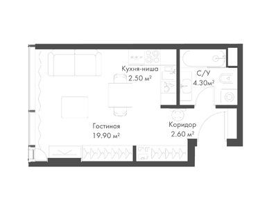 Студия 29.30 кв.м, ЖК SLAVA (Слава), 29 748 642 руб.