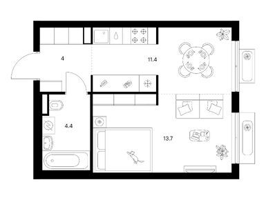 Планировки однокомнатные в Ильинские луга