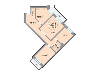 Планировки трехкомнатные в ЖК «28 микрорайон» (ЖК «Преображенский квартал»)