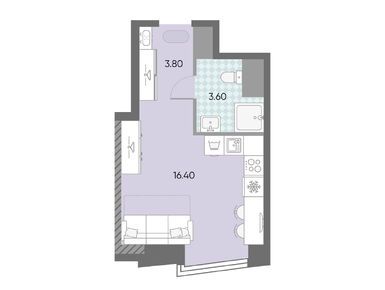 Планировки студии в ЖК «Обручева 30»