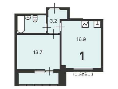 1-комнатная 38.70 кв.м, Жилой дом «Кусковская ул., д. 12/1», 15 414 477 руб.